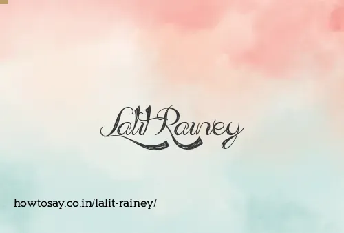 Lalit Rainey