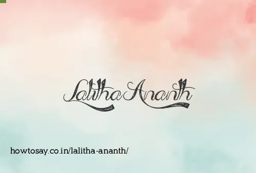 Lalitha Ananth