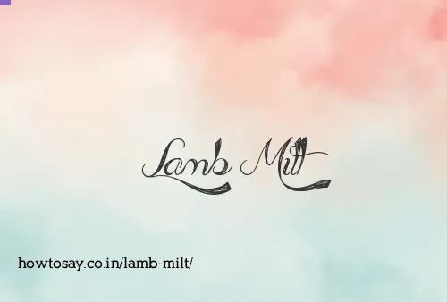 Lamb Milt