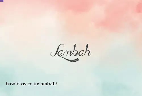 Lambah