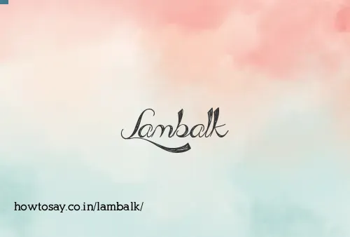 Lambalk