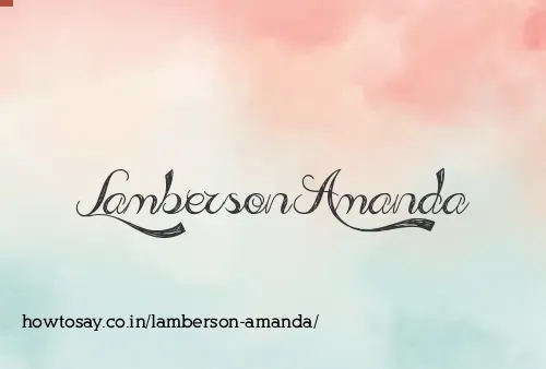 Lamberson Amanda
