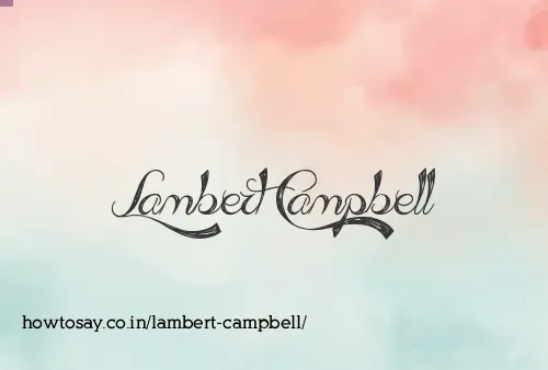 Lambert Campbell