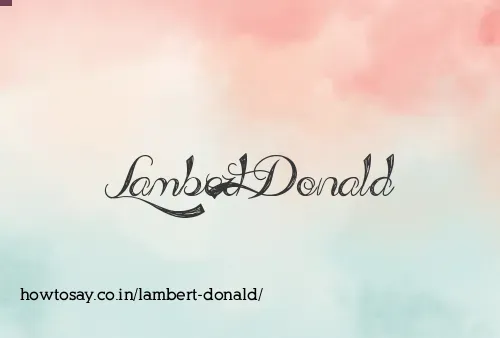 Lambert Donald