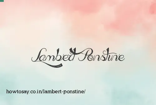 Lambert Ponstine