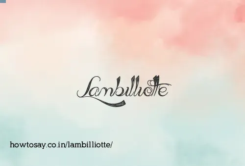 Lambilliotte