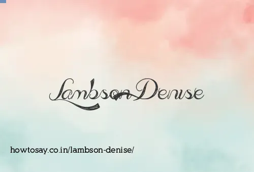 Lambson Denise