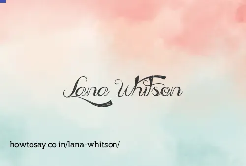 Lana Whitson