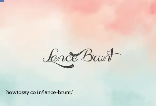 Lance Brunt