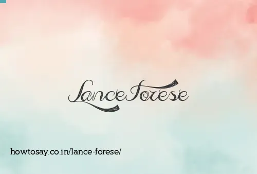 Lance Forese