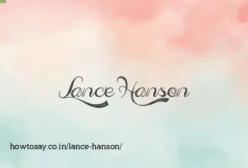 Lance Hanson