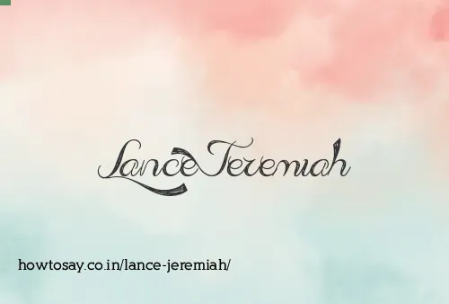 Lance Jeremiah