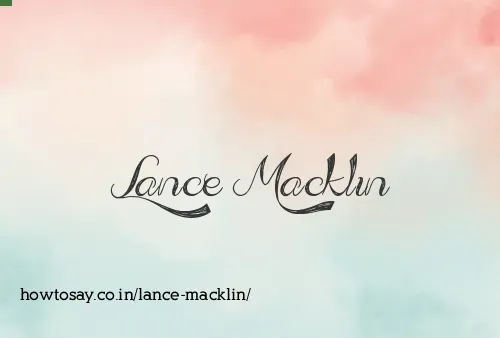 Lance Macklin