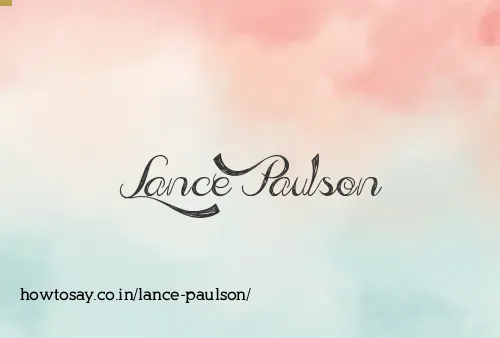 Lance Paulson