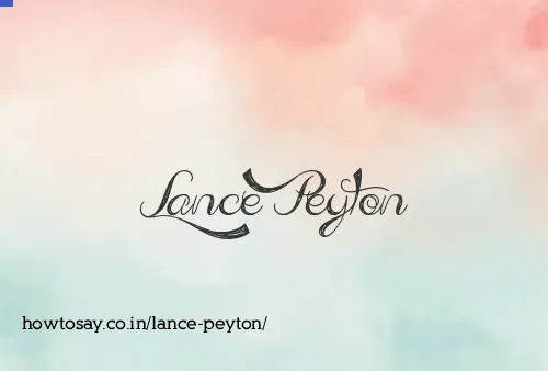 Lance Peyton