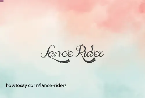 Lance Rider