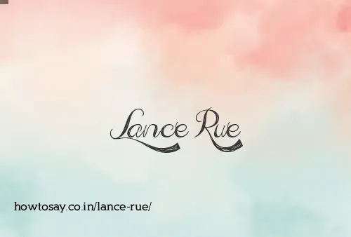 Lance Rue