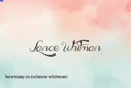 Lance Whitman