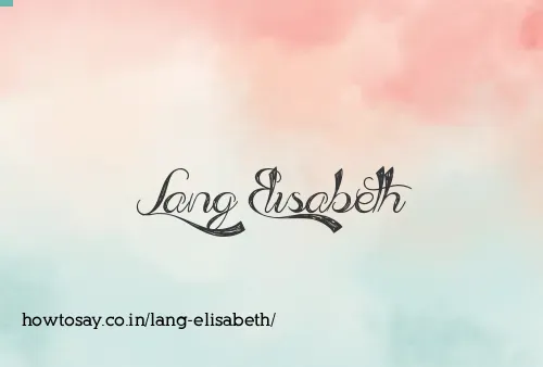 Lang Elisabeth