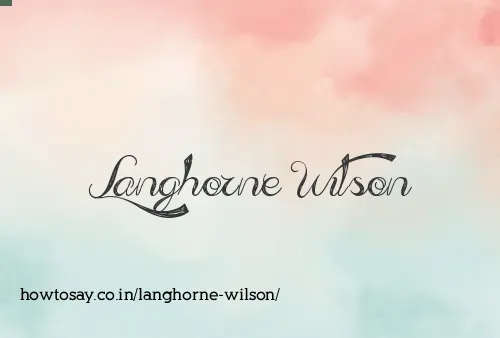 Langhorne Wilson