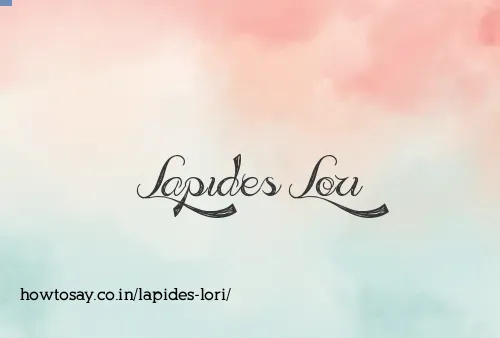 Lapides Lori