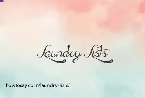 Laundry Lists