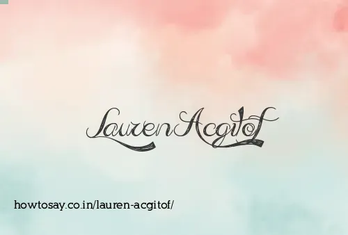 Lauren Acgitof