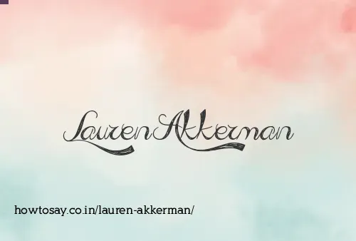Lauren Akkerman