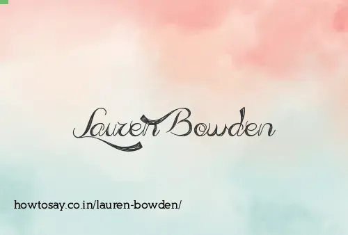 Lauren Bowden