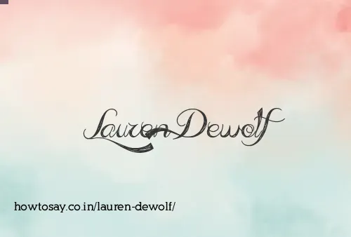 Lauren Dewolf