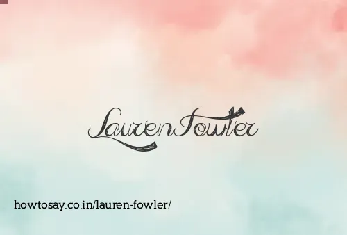 Lauren Fowler