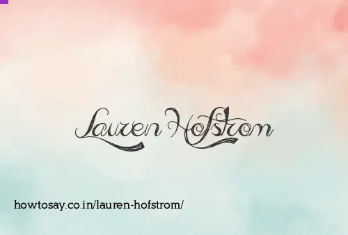 Lauren Hofstrom