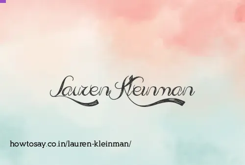 Lauren Kleinman
