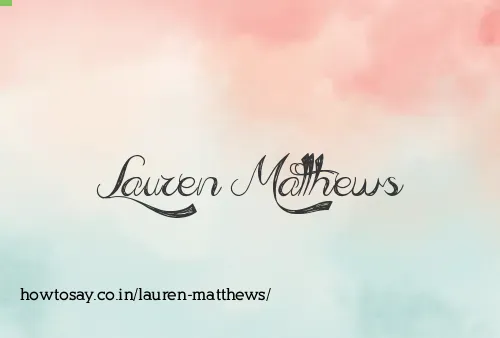 Lauren Matthews