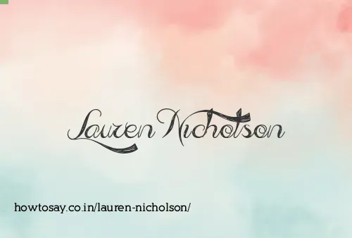 Lauren Nicholson