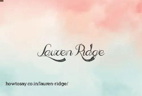 Lauren Ridge