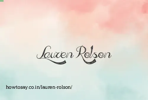 Lauren Rolson