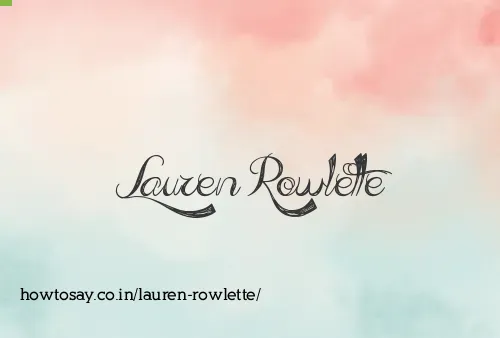 Lauren Rowlette