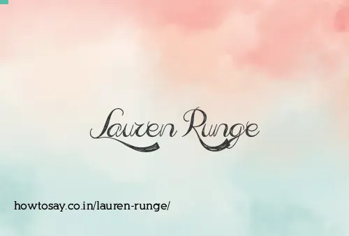 Lauren Runge