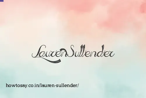 Lauren Sullender