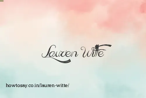 Lauren Witte