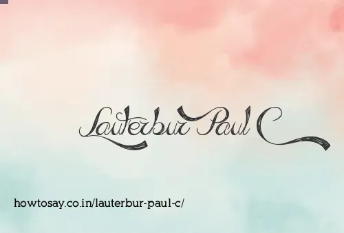 Lauterbur Paul C