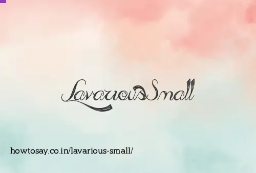 Lavarious Small