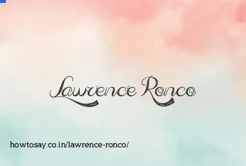 Lawrence Ronco