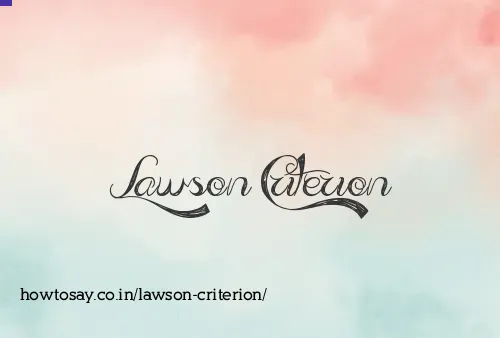 Lawson Criterion