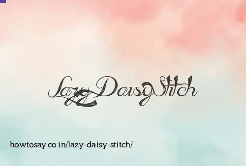 Lazy Daisy Stitch