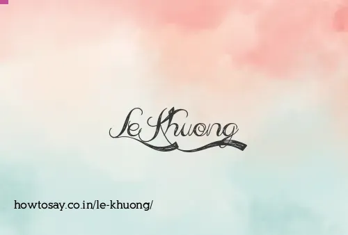 Le Khuong