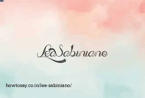 Lea Sabiniano