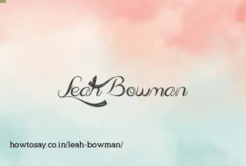 Leah Bowman