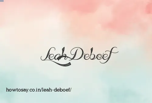 Leah Deboef